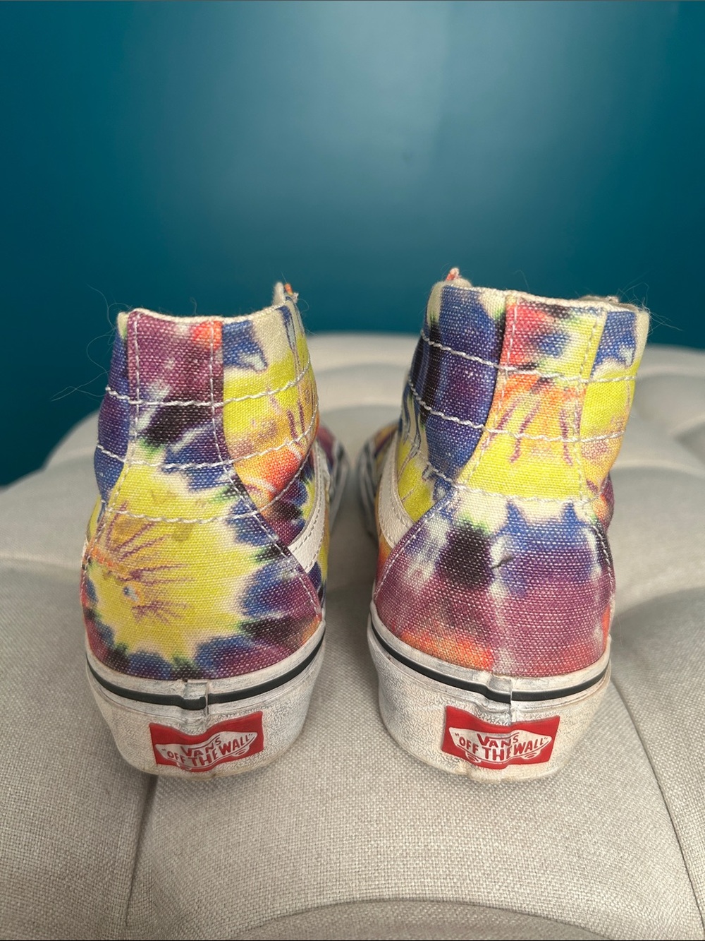Vans High-Top Tie-Dye Sneakers in Yellow, Purple, Blue, Pink - Picture 2 of 9